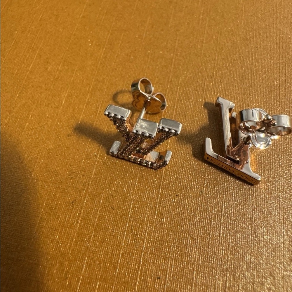 Louis Vuitton Rose Gold-Tone LV Monogram Earrings - Picture 7 of 7